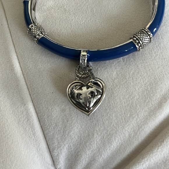 Judith Ripka Sterling Blue Enamel and CZ Bracelet - Picture 10 of 13